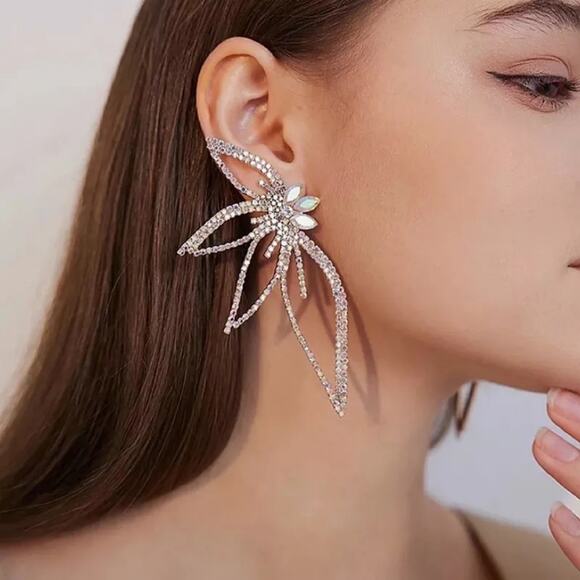 Cubic Zirconia Statement Earrings - Picture 1 of 6